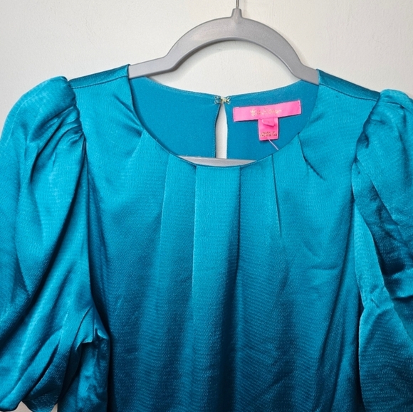 NWT Lilly Pulitzer Blakelynn Elbow Sleeve Round Neckline Blue Rhapsody S… - Picture 3 of 10